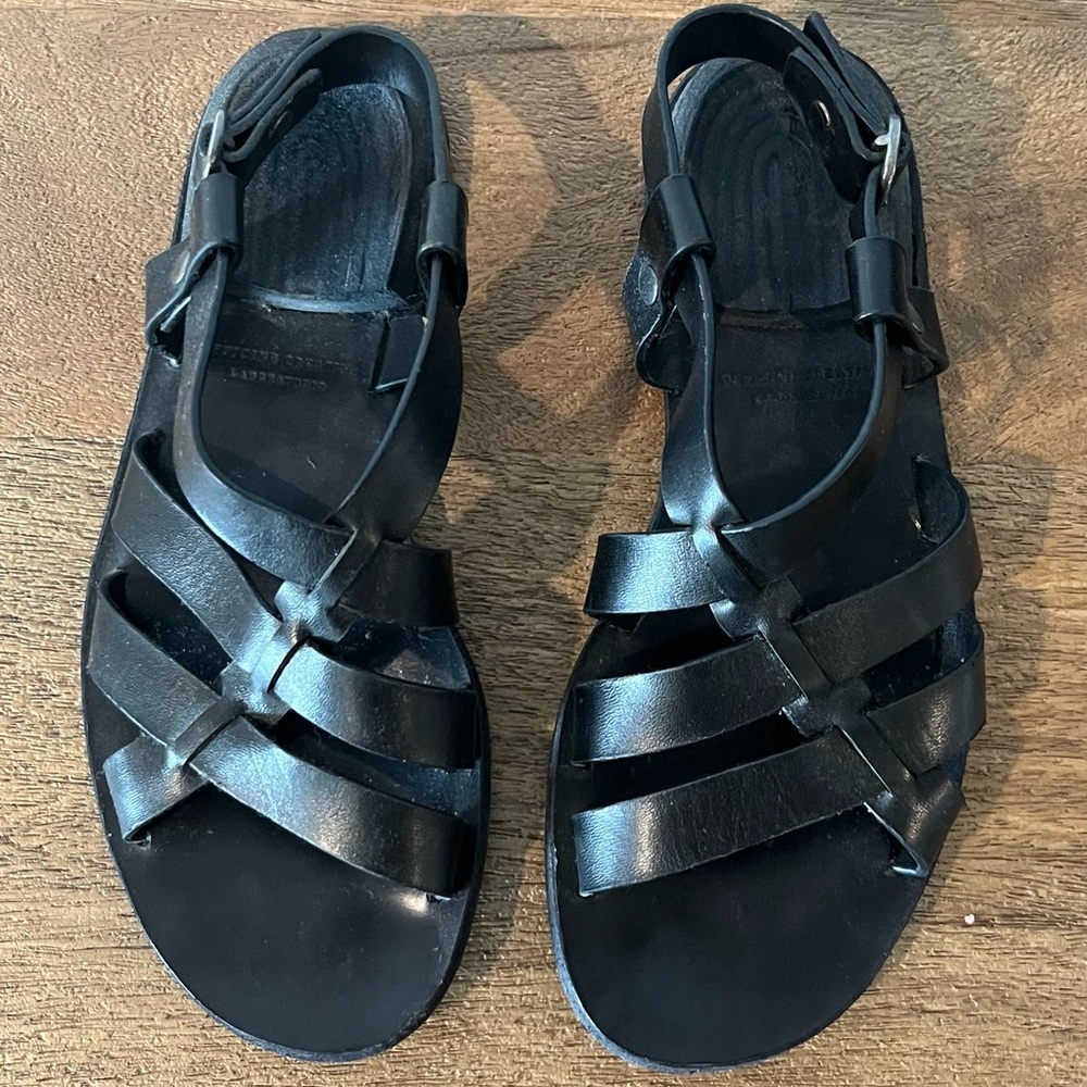 Women's Officine Creative Blk Leather Woven Sandals Sz 37/7 $670